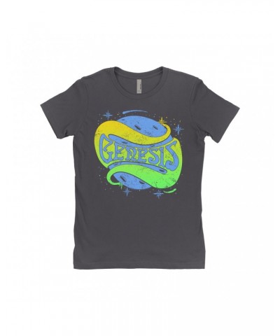 Genesis Ladies' Boyfriend T-Shirt | Retro Planetary Logo Distressed Shirt $8.48 Shirts