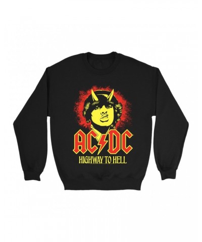 AC/DC Sweatshirt | Red Yellow Angus Highway To Hell Design Sweatshirt $17.48 Sweatshirts