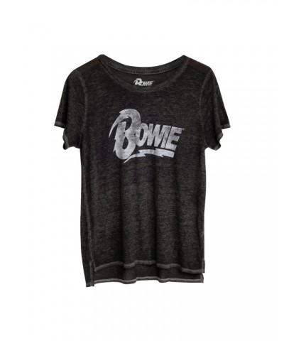 David Bowie Bowie Dark Grey Women's T-shirt $7.50 Shirts