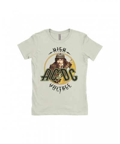AC/DC Ladies' Boyfriend T-Shirt | High Voltage Album Design Distressed Shirt $11.73 Shirts